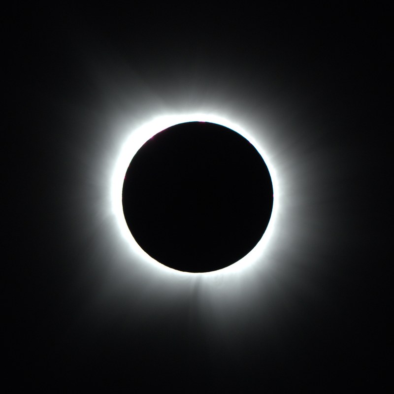 A single unmodified frame from Nikon D780 — the corona barely visible